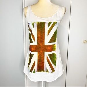 Vintage Women's Tank Top UK White Tee Sz S/M